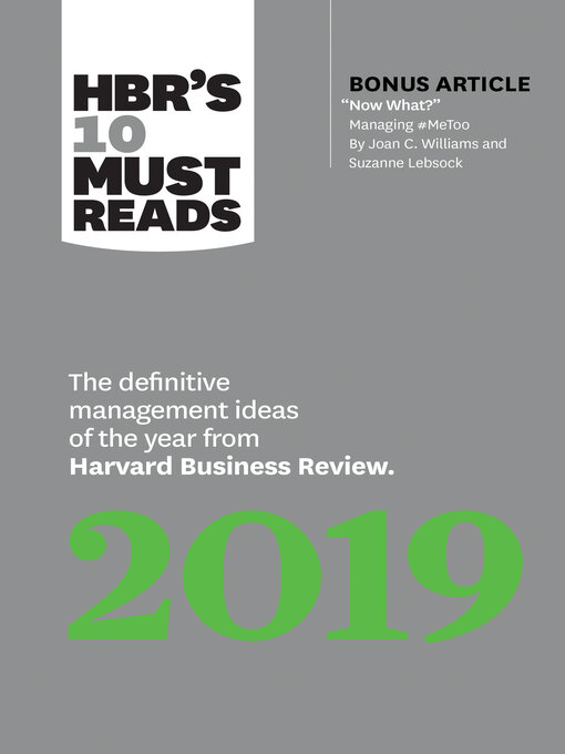 Title details for HBR's 10 Must Reads 2019 by Harvard Business Review - Available